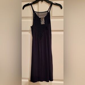 Vintage Y2K Lily Bleu Beach Black Crochet Beach Coverup. Size Small.